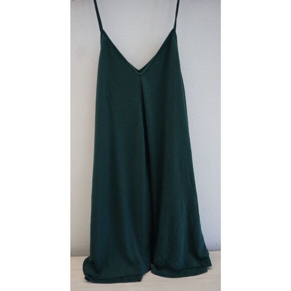 Free People Women's Sz Small Green Ribbed Knit Relaxed Fit Romper - Picture 5 of 6